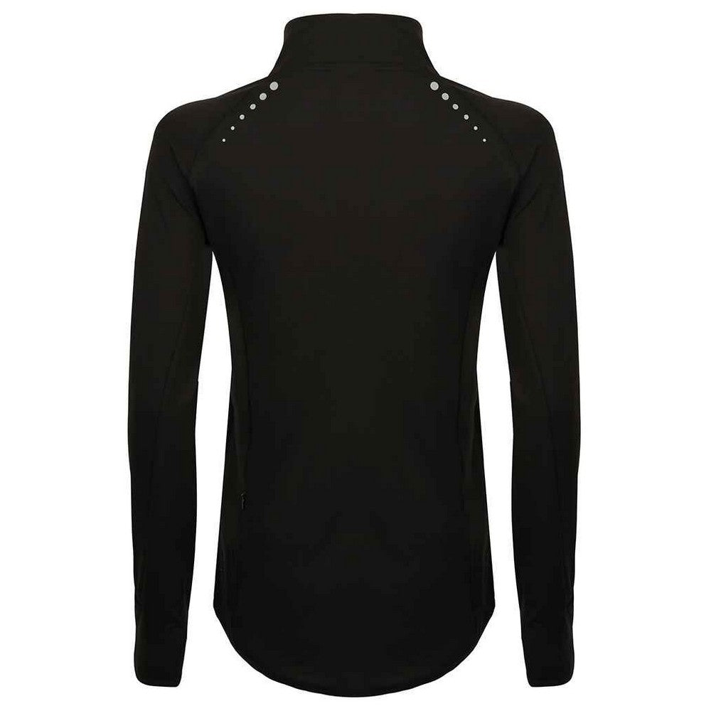 Black - Back - Tombo Womens-Ladies Performance Quarter Zip Long-Sleeved Top