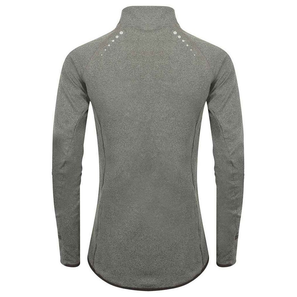 Grey Marl - Back - Tombo Womens-Ladies Performance Quarter Zip Long-Sleeved Top