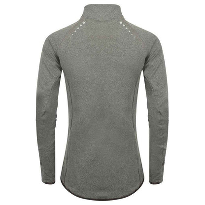 Grey Marl - Back - Tombo Womens-Ladies Performance Quarter Zip Long-Sleeved Top