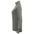 Grey Marl - Side - Tombo Womens-Ladies Performance Quarter Zip Long-Sleeved Top