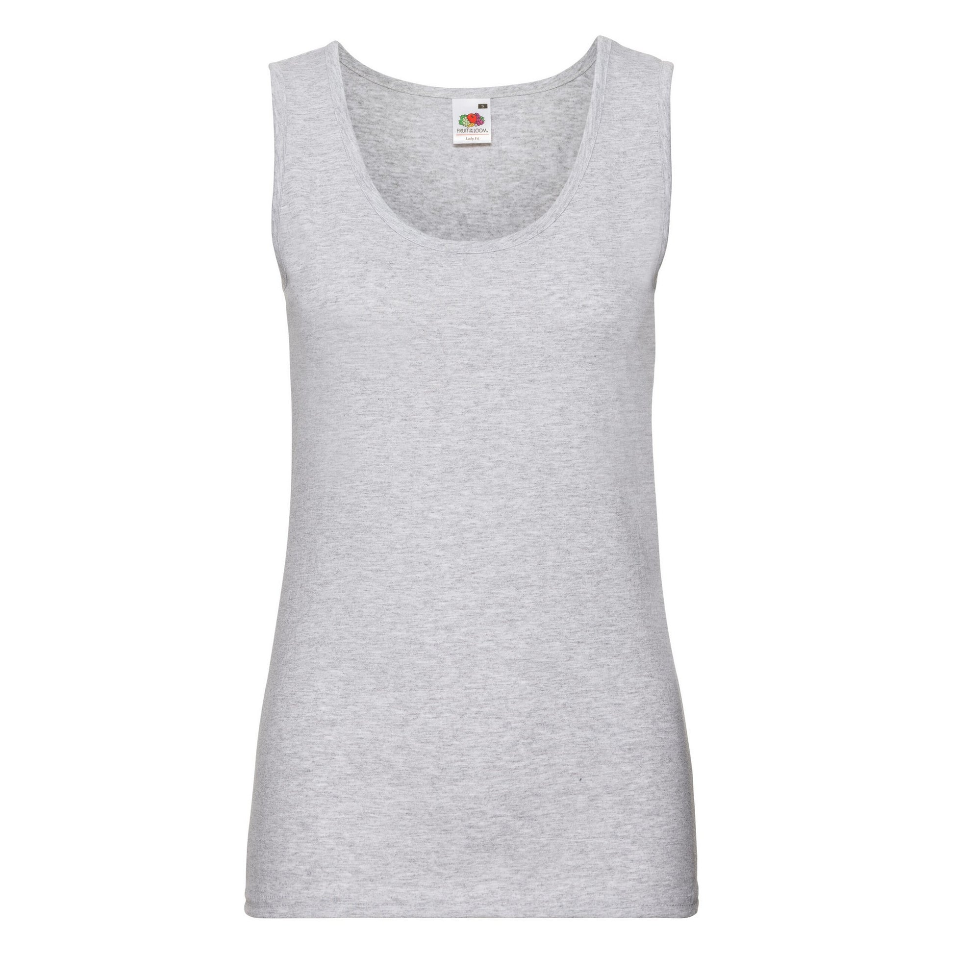 Heather Grey - Front - Fruit of the Loom Womens-Ladies Valueweight Heather Lady Fit Vest Top