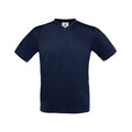 Navy - Front - B&C Mens Exact V Neck T-Shirt