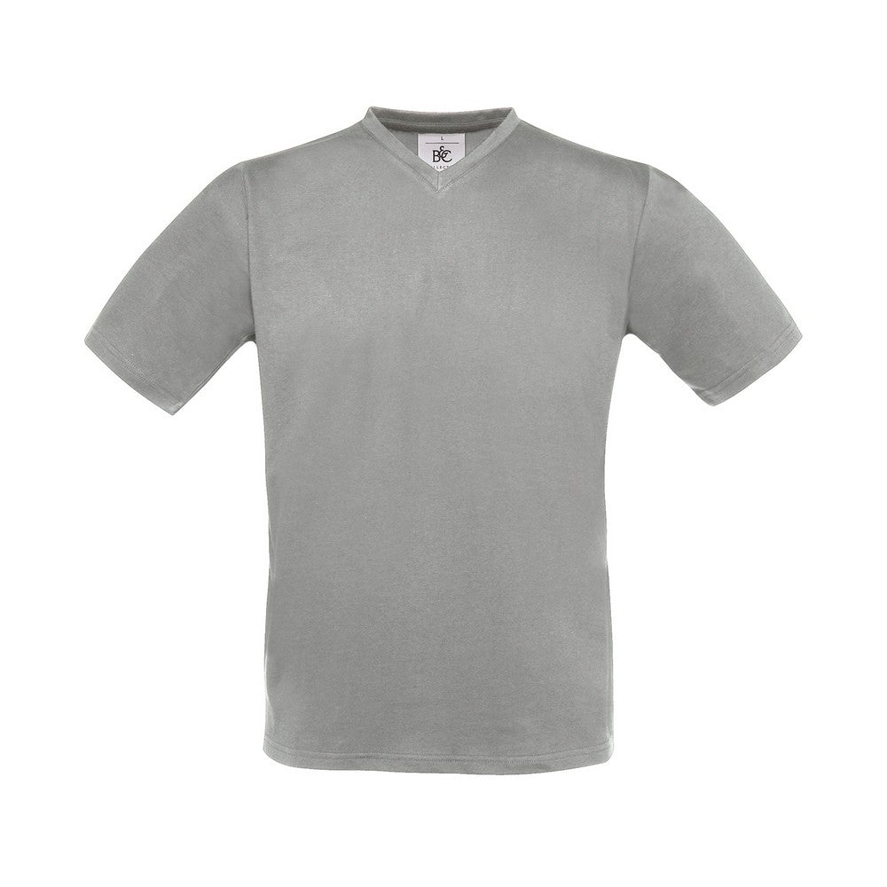 Sports Grey - Front - B&C Mens Exact V Neck T-Shirt