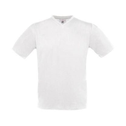 White - Front - B&C Mens Exact V Neck T-Shirt