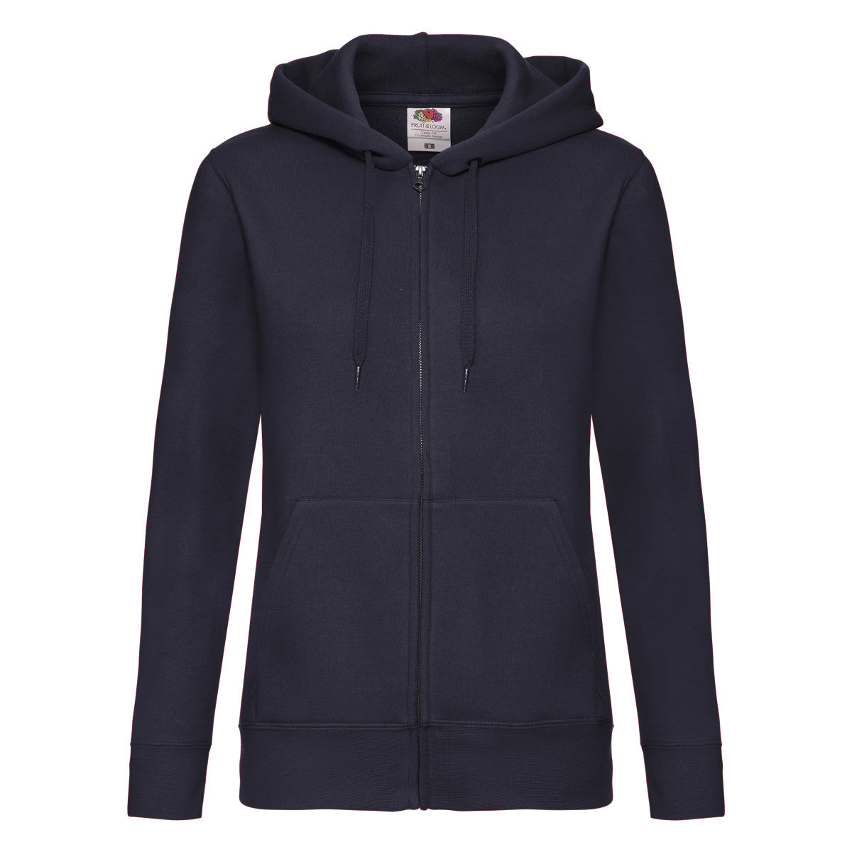 Deep Navy - Front - Fruit of the Loom Womens-Ladies Premium Lady Fit Full Zip Hoodie