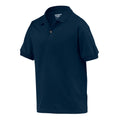 Navy - Side - Gildan Childrens-Kids Dryblend Jersey Knitted Polo Shirt