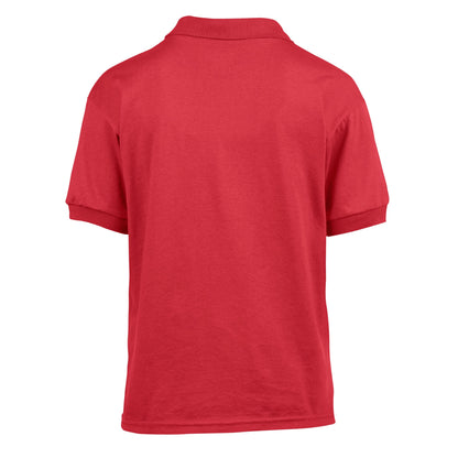 Red - Back - Gildan Childrens-Kids Dryblend Jersey Knitted Polo Shirt