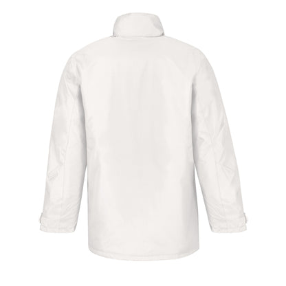 White - Back - B&C Mens Real+ Waterproof Padded Jacket