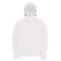 White - Front - B&C Mens Hooded Soft Shell Jacket