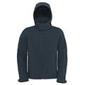 Dark Grey - Front - B&C Mens Hooded Soft Shell Jacket