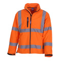 Orange - Front - Yoko Unisex Adult Hi-Vis Soft Shell Jacket