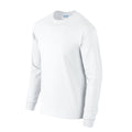 White - Side - Gildan Unisex Adult Ultra Cotton Long-Sleeved T-Shirt