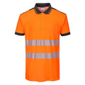 Orange-Black - Front - Portwest Mens PW3 Hi-Vis Polo Shirt