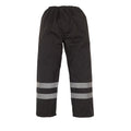 Black - Front - Yoko Unisex Adult Waterproof Hi-Vis Over Trousers