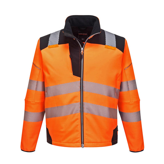 Orange-Black - Front - Portwest Unisex Adult PW3 Hi-Vis Soft Shell Jacket