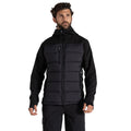 Black - Side - Craghoppers Mens Castleford Padded Hybrid Jacket