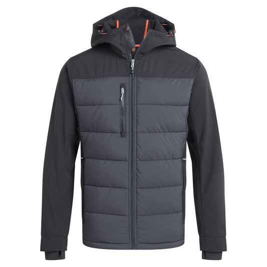 Black - Front - Craghoppers Mens Castleford Padded Hybrid Jacket