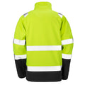 Fluorescent Yellow - Back - SAFE-GUARD by Result Unisex Adult Hi-Vis Softshell Printable Safety Jacket