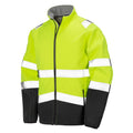 Fluorescent Yellow - Front - SAFE-GUARD by Result Unisex Adult Hi-Vis Softshell Printable Safety Jacket