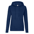 Navy - Front - Fruit of the Loom Womens-Ladies Heather Classic Hoodie