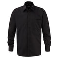 Black - Front - Russell Collection Mens Cotton Poplin Easy-Care Shirt
