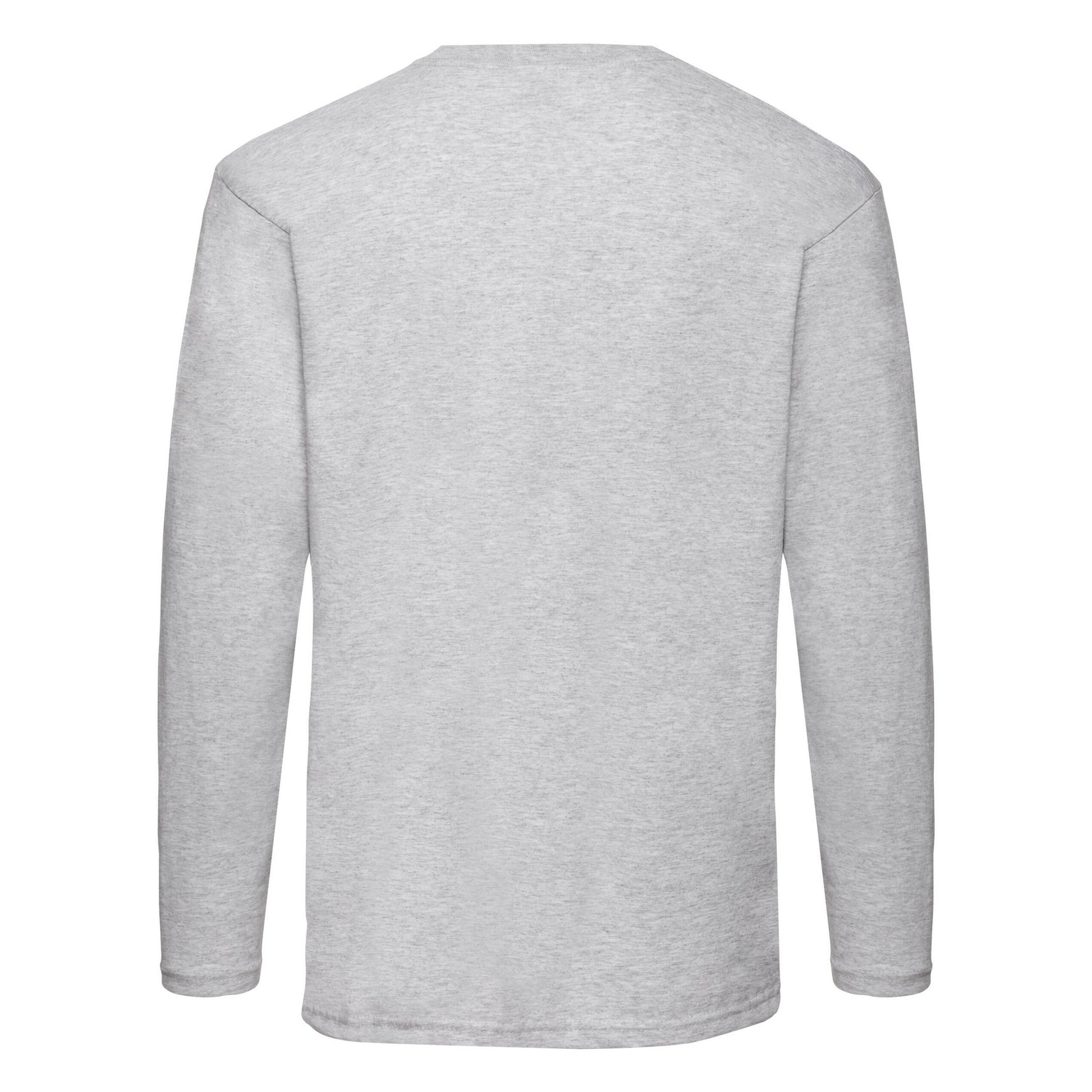 Heather Grey - Back - Fruit of the Loom Mens Valueweight Heather Long-Sleeved T-Shirt