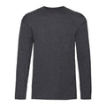 Dark Heather Grey - Front - Fruit of the Loom Mens Valueweight Heather Long-Sleeved T-Shirt