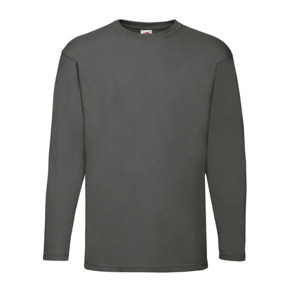 Light Graphite - Front - Fruit of the Loom Mens Valueweight Heather Long-Sleeved T-Shirt
