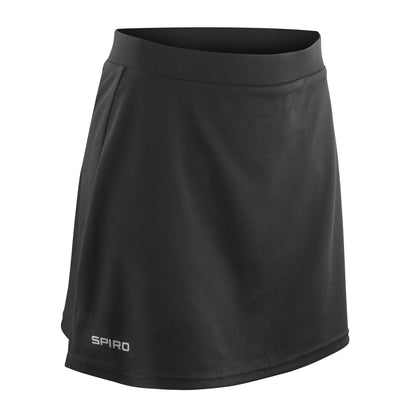 Black - Front - Spiro Womens-Ladies Skort