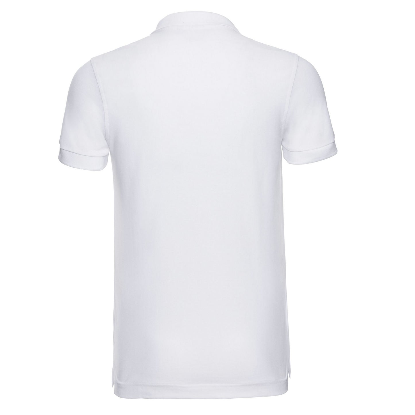 White - Back - Russell Mens Plain Stretch Polo Shirt