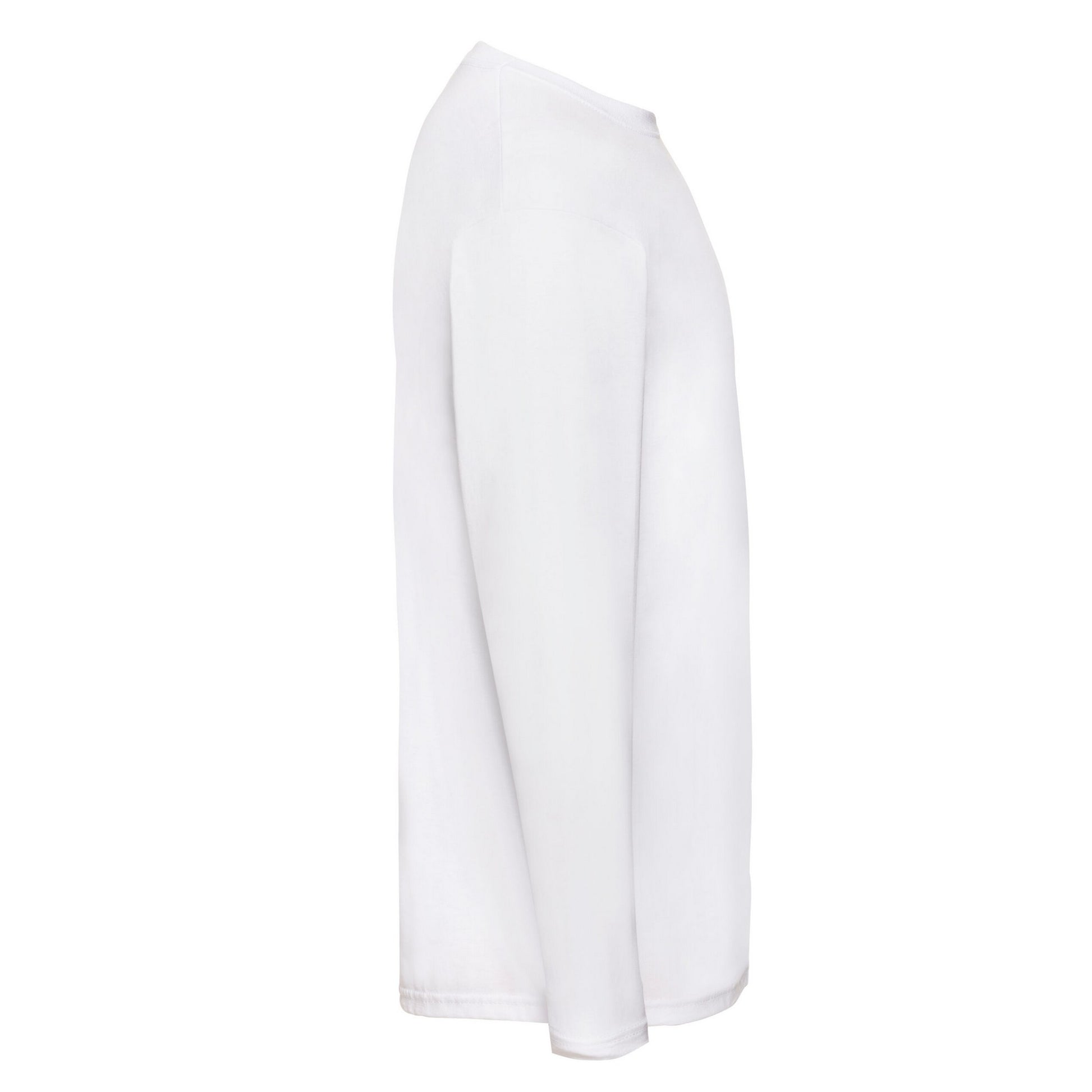 White - Side - Fruit of the Loom Mens Valueweight Long-Sleeved T-Shirt