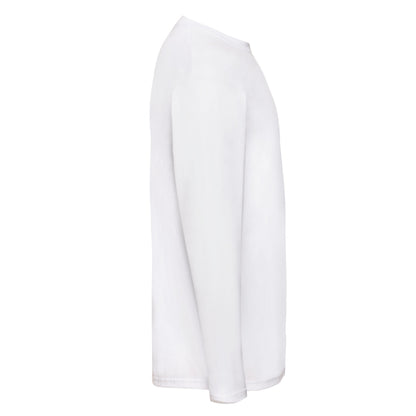 White - Side - Fruit of the Loom Mens Valueweight Long-Sleeved T-Shirt
