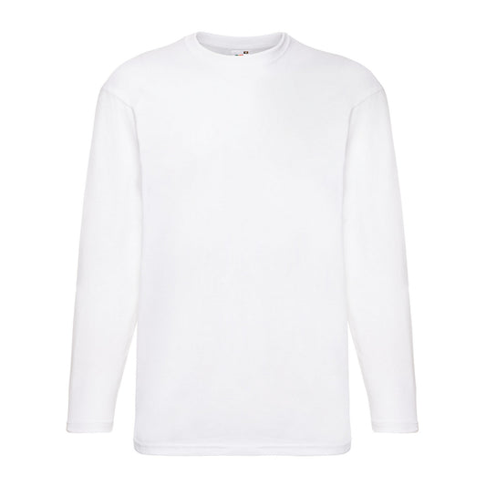 White - Front - Fruit of the Loom Mens Valueweight Long-Sleeved T-Shirt