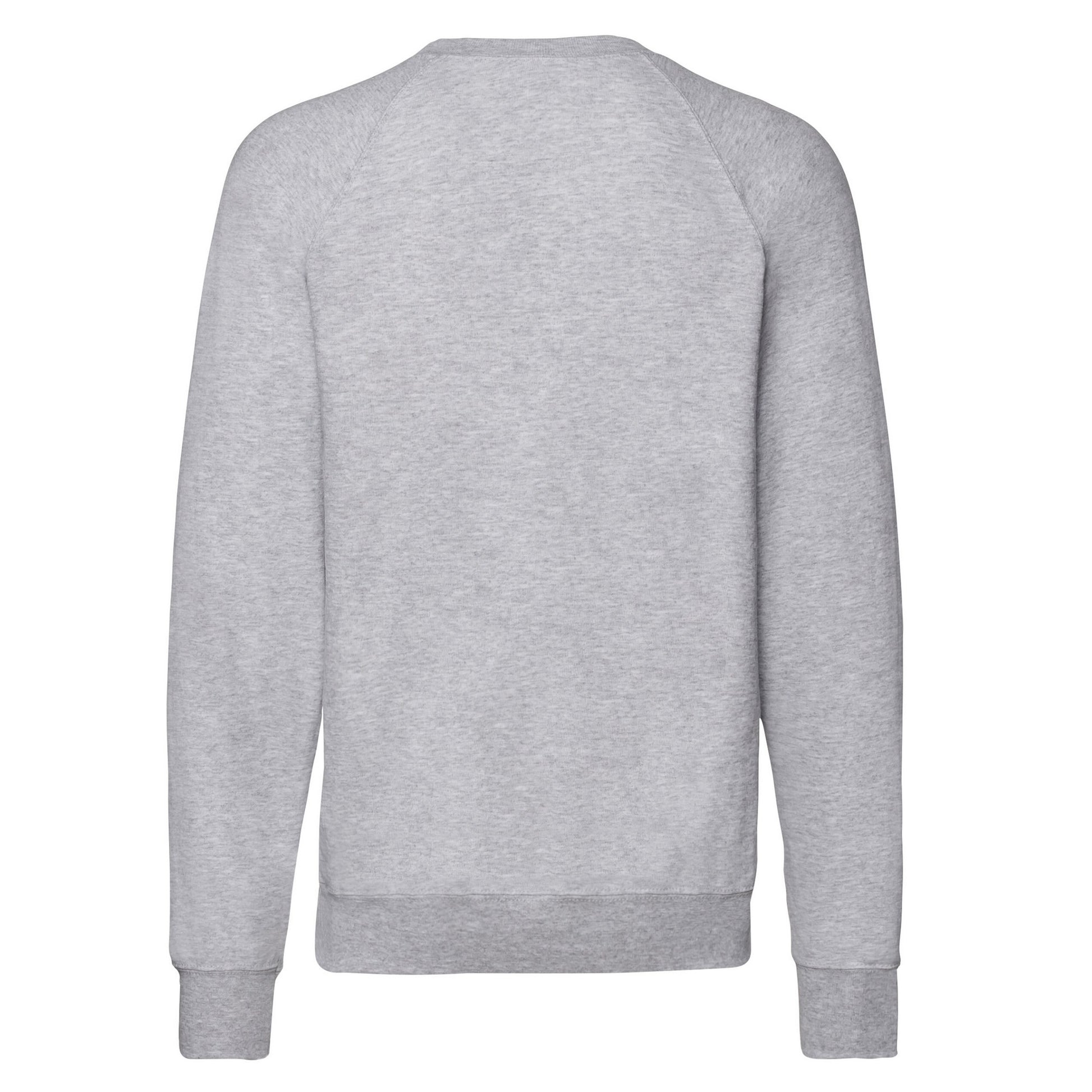 Heather Grey - Back - Fruit of the Loom Unisex Adult Lightweight Raglan Sweatshirt