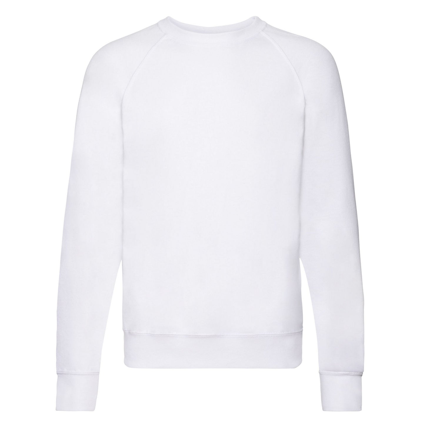 White - Front - Fruit of the Loom Unisex Adult Lightweight Raglan Sweatshirt