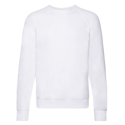 White - Front - Fruit of the Loom Unisex Adult Lightweight Raglan Sweatshirt
