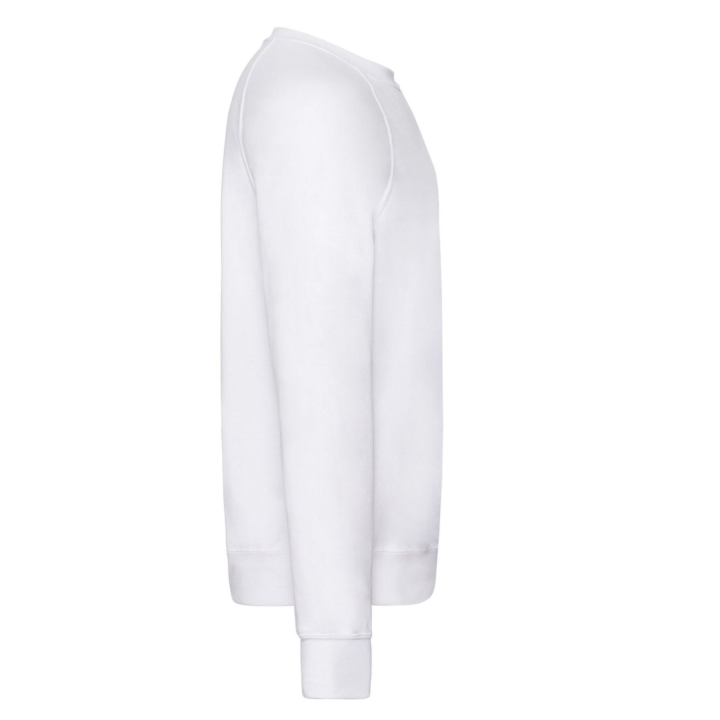 White - Side - Fruit of the Loom Unisex Adult Lightweight Raglan Sweatshirt