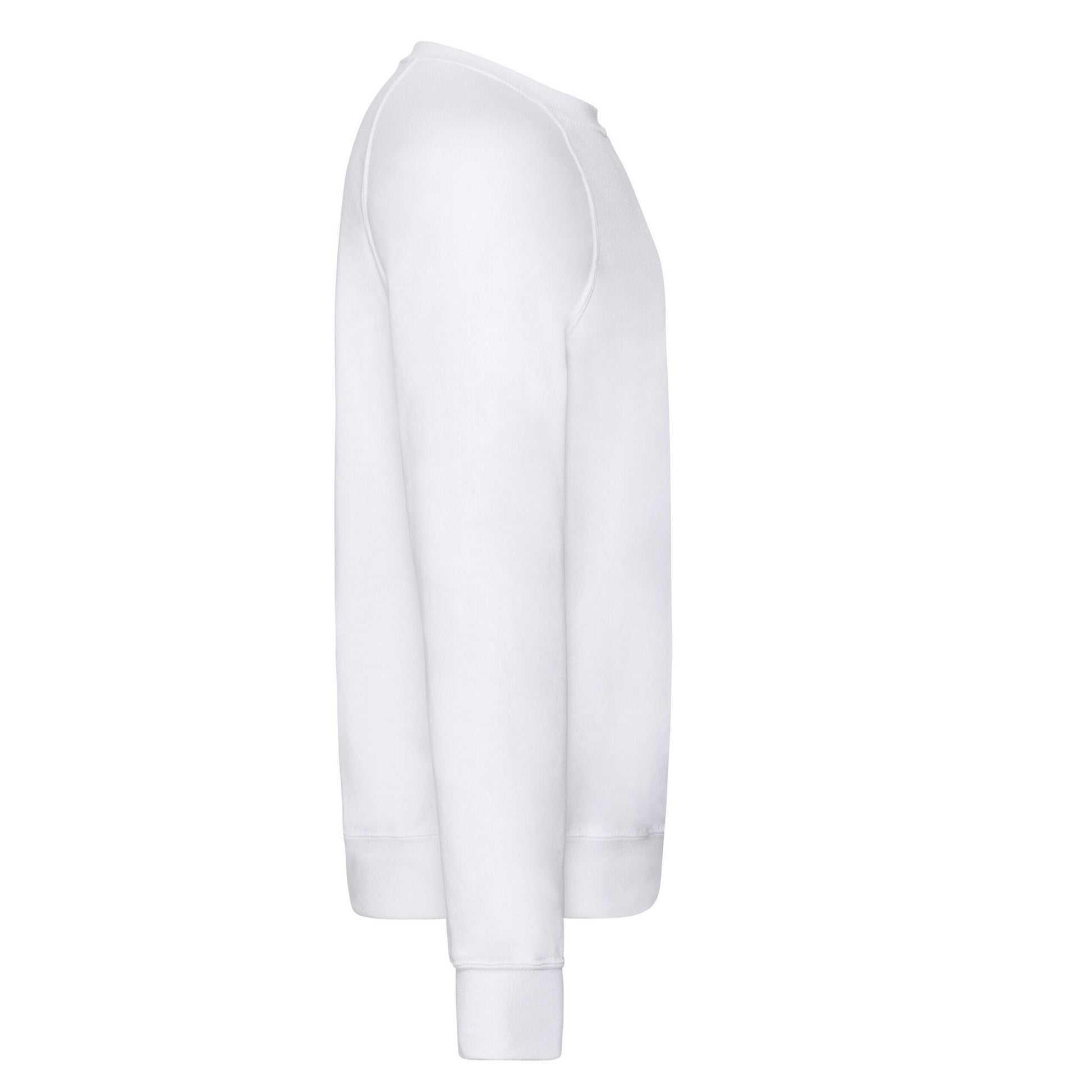 White - Side - Fruit of the Loom Unisex Adult Lightweight Raglan Sweatshirt
