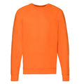 Orange - Front - Fruit of the Loom Unisex Adult Lightweight Raglan Sweatshirt