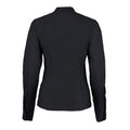 Black - Back - Kustom Kit Womens-Ladies City Business Plain Tailored Long-Sleeved Blouse
