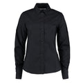 Black - Front - Kustom Kit Womens-Ladies City Business Plain Tailored Long-Sleeved Blouse