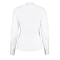 White - Back - Kustom Kit Womens-Ladies City Business Tailored Long-Sleeved Shirt