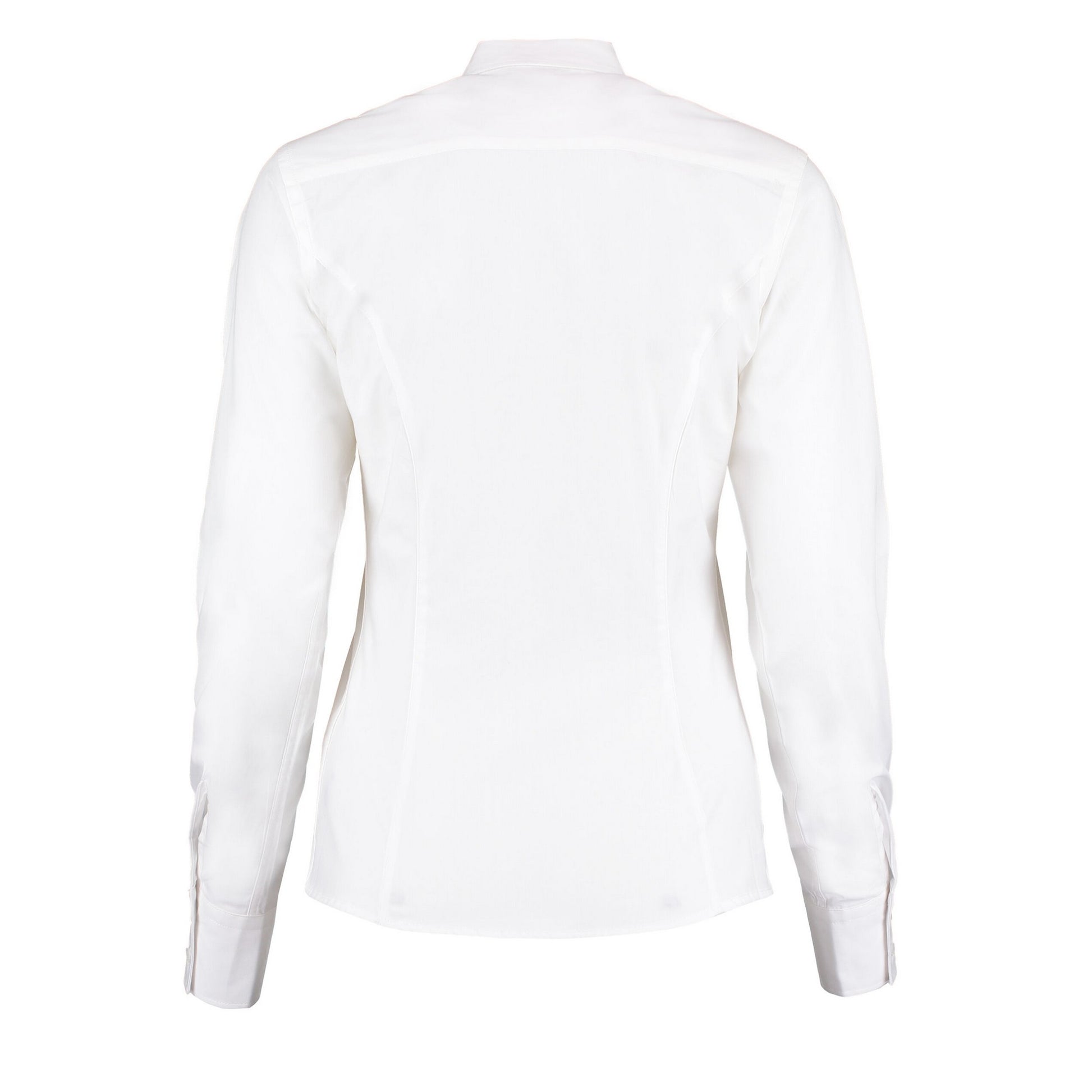 White - Back - Kustom Kit Womens-Ladies City Business Tailored Long-Sleeved Shirt