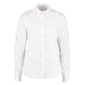 White - Front - Kustom Kit Womens-Ladies City Business Tailored Long-Sleeved Shirt
