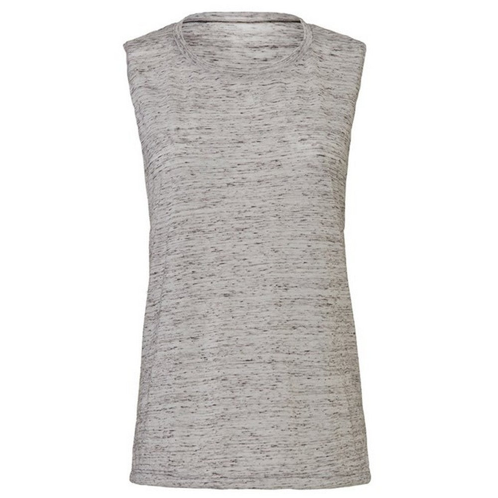 White Marble - Front - Bella + Canvas Womens-Ladies Flowy Muscle Marble Top Scoop Neck T-Shirt
