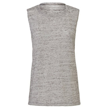 White Marble - Front - Bella + Canvas Womens-Ladies Flowy Muscle Marble Top Scoop Neck T-Shirt