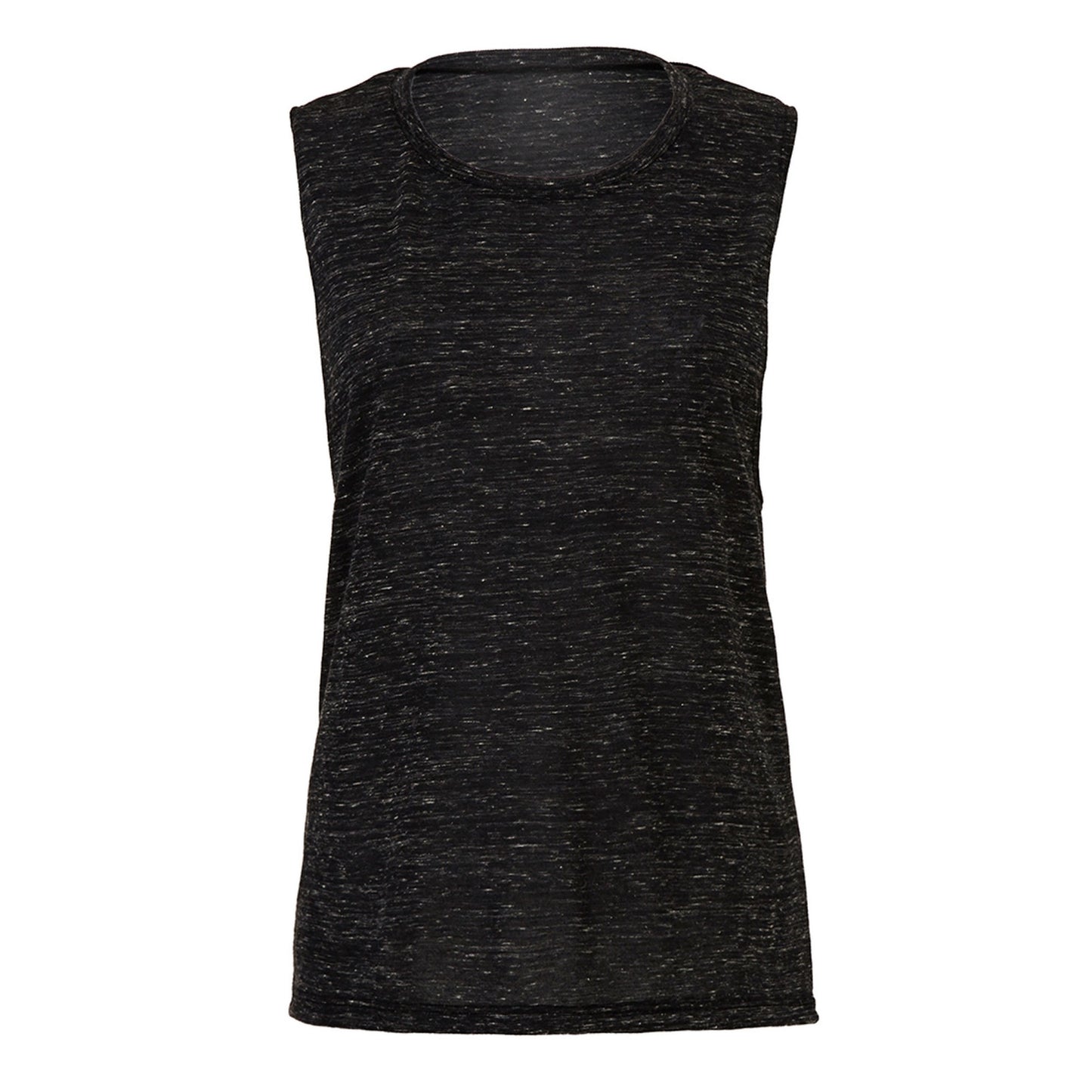 Black Marble - Front - Bella + Canvas Womens-Ladies Flowy Muscle Marble Top Scoop Neck T-Shirt