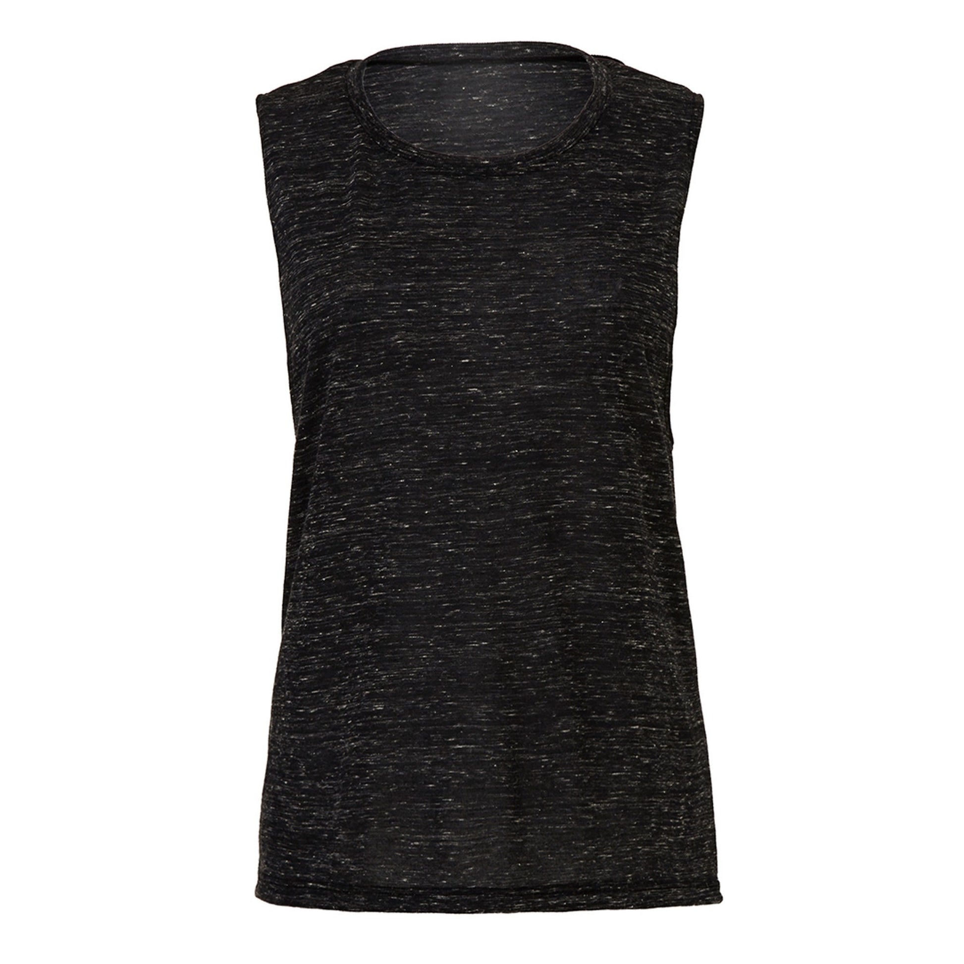 Black Marble - Front - Bella + Canvas Womens-Ladies Flowy Muscle Marble Top Scoop Neck T-Shirt