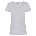 Heather Grey - Front - Fruit of the Loom Womens-Ladies Valueweight Heather Deep V T-Shirt