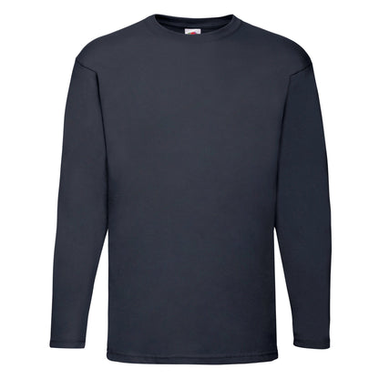 Deep Navy - Front - Fruit Of The Loom Mens Valueweight Long-Sleeved T-Shirt